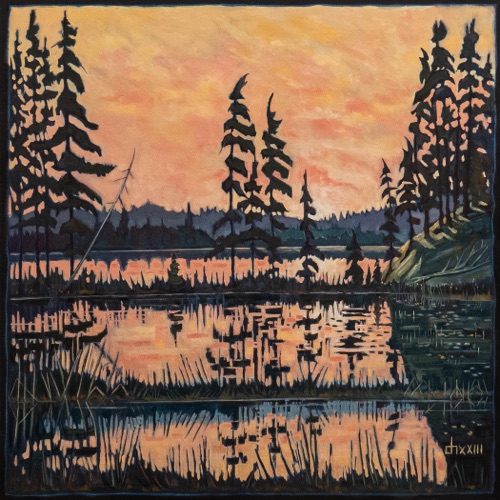 Storm Bay Rd-Isthmus Lake, Dusk 
48 x 48. Oil on canvas  $5300
